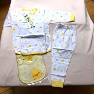 =全新NG= 黃色小鴨 買一送一 純棉絲蛋白新增 睡衣套裝 和服 睡袍 送圍兜 無毒印花 臺灣製造