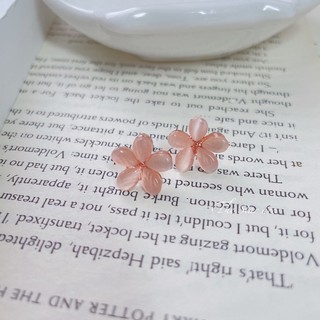 The Star ｜現貨｜pink flower韓國純銀花朵耳環
