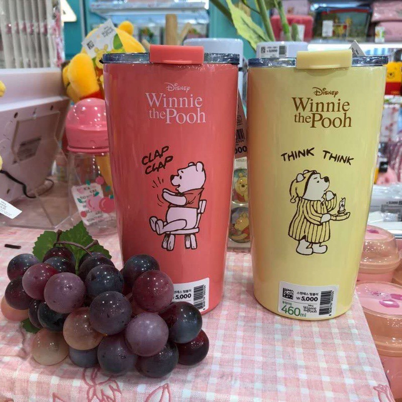 現貨&gt;&gt; 韓國 大創 DAISO 小熊維尼 保冷保溫杯 460ml 就口杯 密封蓋