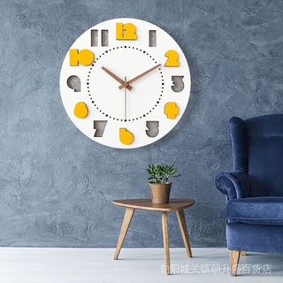 創意時尚鐘錶免打孔個性簡約掛牆掛鐘客廳北歐大氣家用超靜音時鐘 NEE9