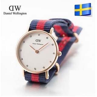 正品【DW】Daniel Wellington 女錶 玫瑰金 26mm 贈藍白新錶帶