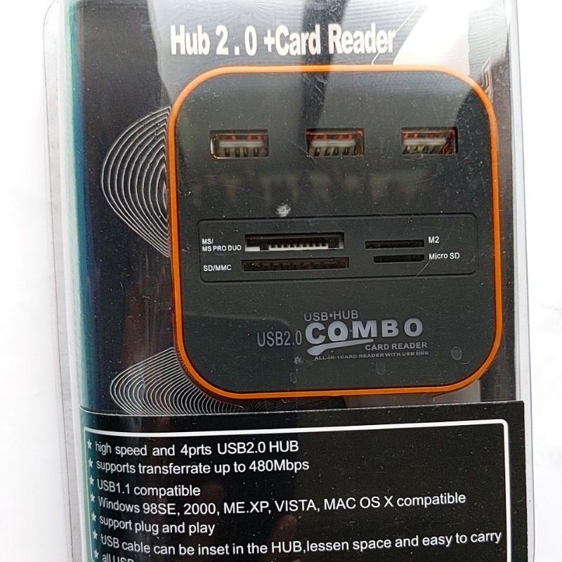 多功能讀卡機Hub2.0+Card Reader