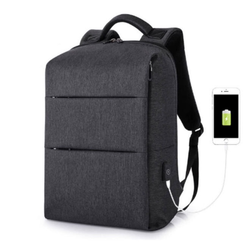 ［全新］leaper KAKA防潑水防盜USB充電電腦後背包（黑色）