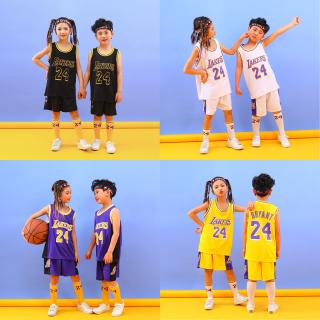 洛杉磯湖人城市版小孩球衣 LA Lakers Kobe Bryant Jersey for Kids 夏季中小學生兒童籃
