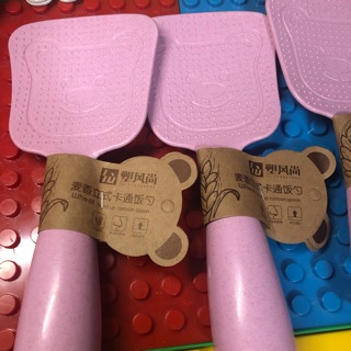 積木桌食品級pp材質飯勺飯匙可愛粉紅色小熊