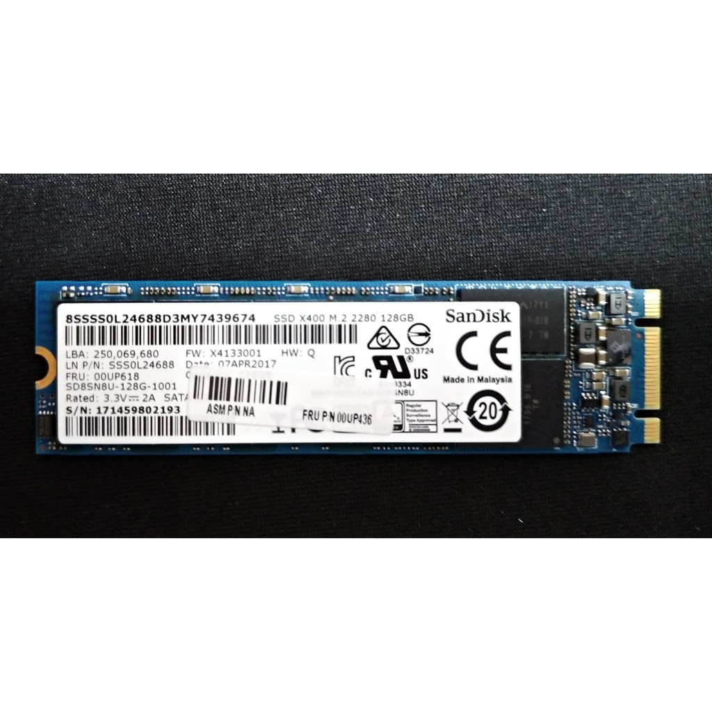 SanDisk X400 M.2 128G 2280 SATA SSD (拆機品)