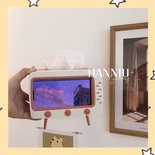 ʜᴀɴɴɪᴜ☺︎︎居家生活用品系列｜敲擊可愛的追劇神器🧡電視箱造型面紙盒、手機支架