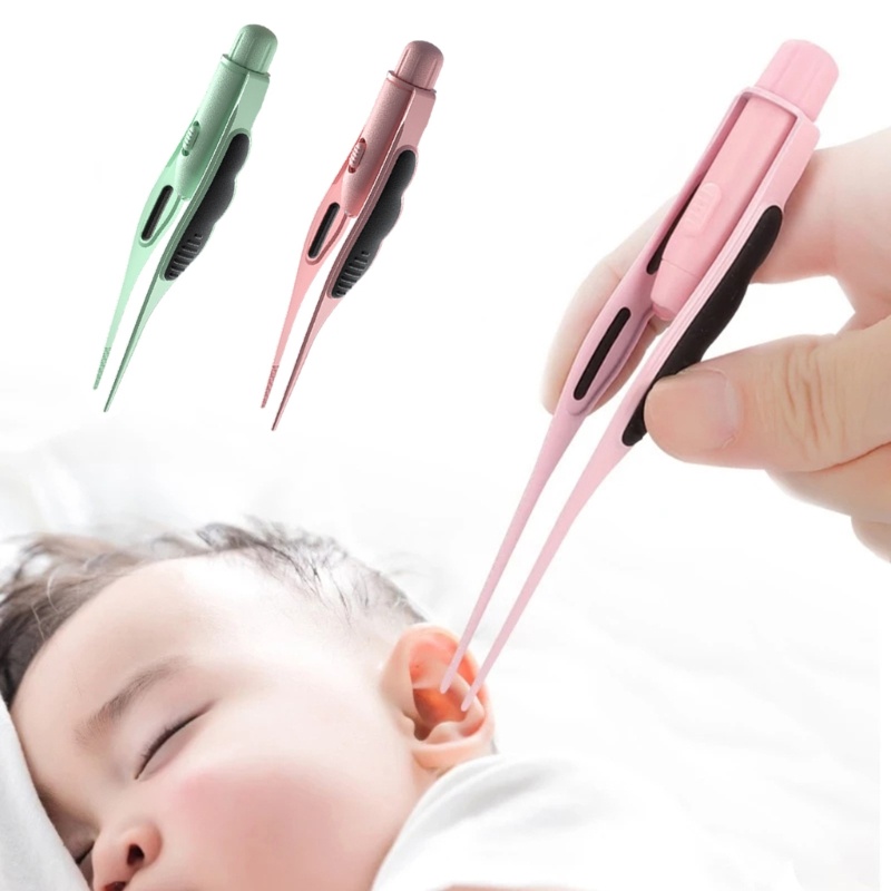 哈哈發光耳塞新生兒 LED 耳垢去除鑷子帶 LED 嬰兒護理套件