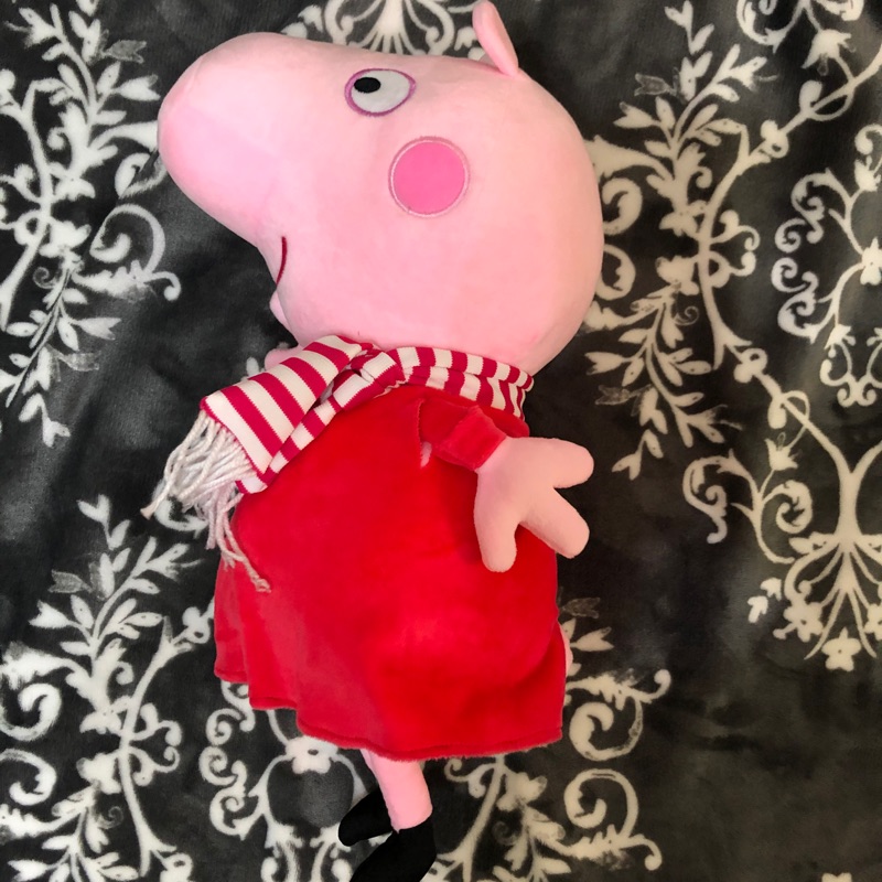 全新 40公分 佩佩豬 圍巾 喬治 peppa pig 小豬 娃娃 玩偶 粉紅豬小妹