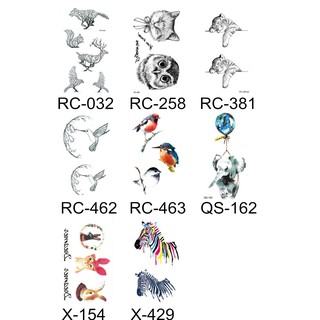 ☆潮品小舖☆ TA34 紋身貼 小清心紋身貼紙 小老虎 貓星人 貓頭鷹 鯨魚 大象 斑馬 小鳥 麋鹿 刺青貼紙