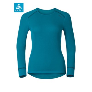 -滿3000免運-[TheNorthFace雙和專賣店]ODLO 女 保暖圓領銀離子排汗衣/152021/青藍