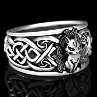 和維京男士戒指狐狸凱爾特狐狸復古戒指戒指首飾