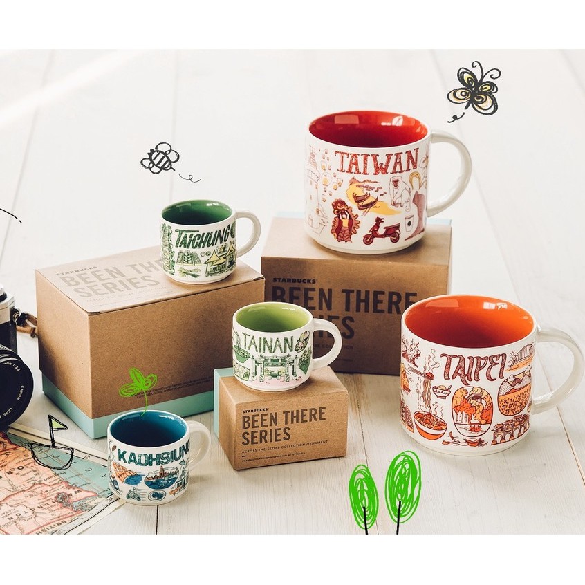 Starbucks 台灣星巴克城市馬克杯14oz 2oz 台灣 台北 台中 台南 高雄 Beenthere 塗鴉杯款 蝦皮購物