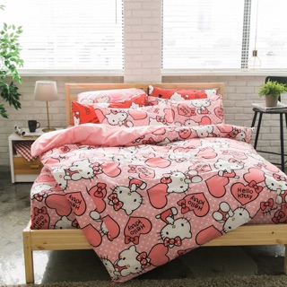 HELLO KITTY 床包枕套 鋪棉兩用被套 （粉紅佳人）MIT 現貨