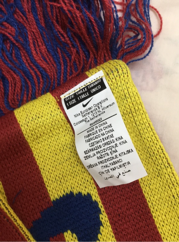 NIKE 巴塞隆納足球俱樂部隊運動長圍巾FCB 歐足義大利帶回全新| 蝦皮購物