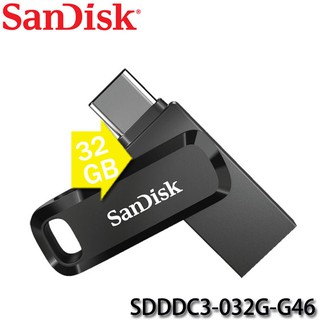 【3CTOWN】含稅公司貨 SanDisk Ultra Go SDDDC3 Type-C 32GB 雙用隨身碟 黑色