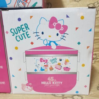 Hello kitty 45週年 雙層便當盒