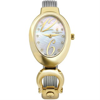 CHARRIOL夏利豪 MOY570O02 MARIE-OLGA 蛋形時尚優雅腕錶 / 珍珠母貝面 28mm