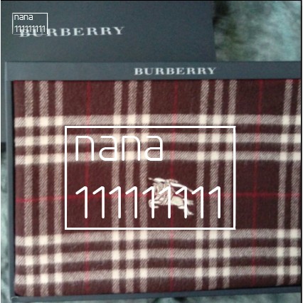 日本製BURBERRY咖啡格紋羊毛披肩圍巾禮盒75*150cm
