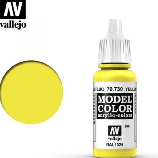 Acrylicos Vallejo 模型色彩 Model Color 206 70730 螢光黃色 東海模型