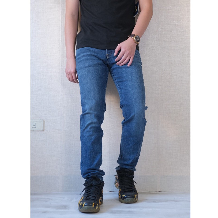 【Ayllon】Calvin Klein 男版 深藍刷色 修身窄管 牛仔褲 長褲 ck 現貨