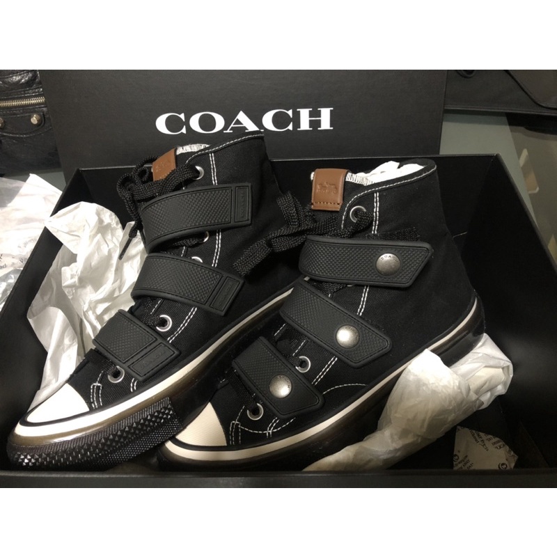 Coach 黑色帆布鞋👟