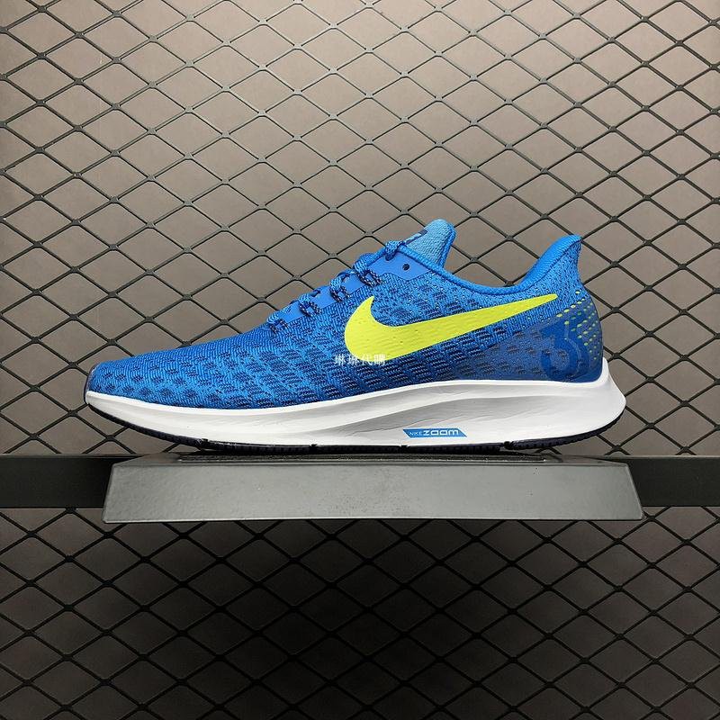 Nike Air Zoom Pegasus 耐克藍色黃勾網面透氣休閒運動慢跑鞋942851-400 男| 蝦皮購物