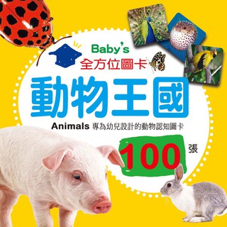 💛 Baby’s 100張全方位圖卡 動物王國 閃卡 識字卡 字卡 大張 認知圖卡 照片圖卡