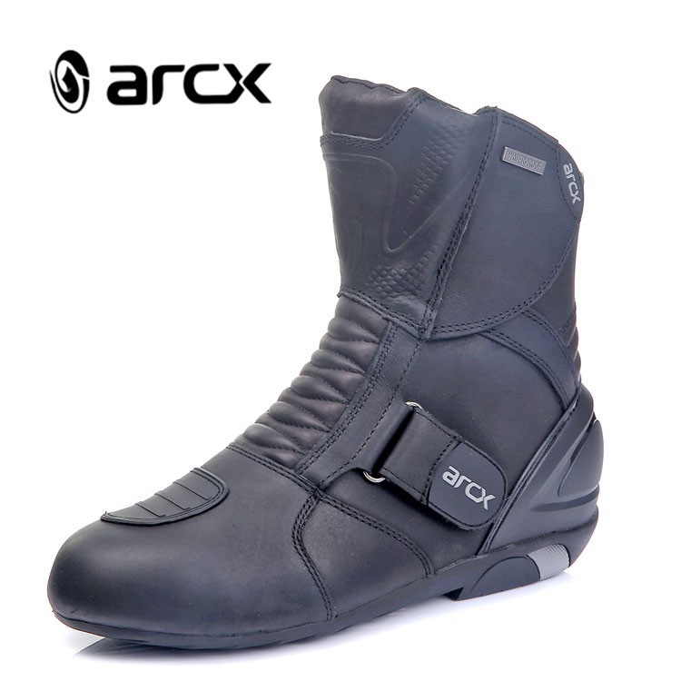 Arcx 品牌摩托車防水皮靴賽車靴騎行長靴男士賽車耐磨鞋