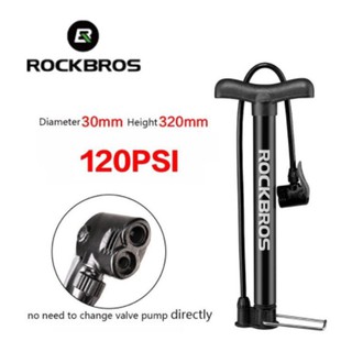 Rockbros 120/130PSI 合金自行車打氣筒 Presta Schrader AV FV 迷你 MTB 公路