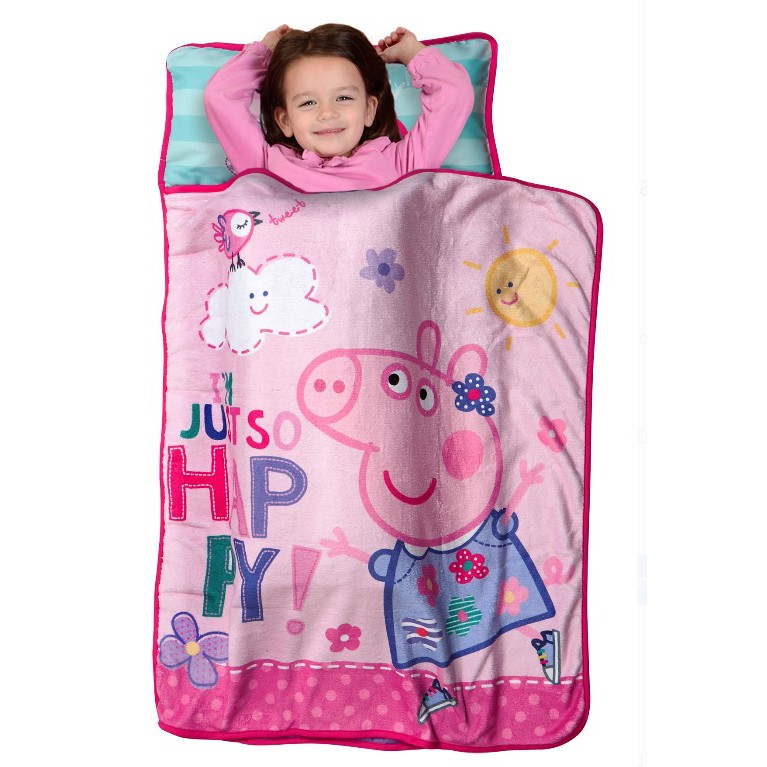 HappyHour: 預購*美國購回 佩佩豬 粉紅豬小妹  Peppa Pig 睡袋 睡墊 枕頭 毛毯一體** 開現貨*