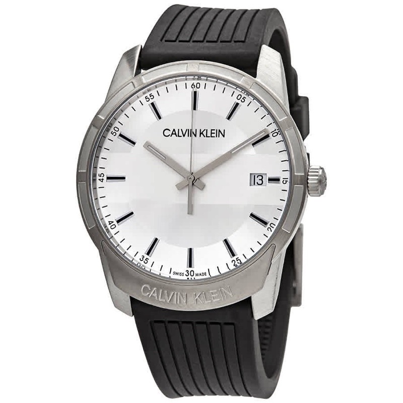 全新【Calvin Klein】瑞士製造 CK 運動風橡膠錶帶石英手錶 K8R111D6 【承泰時計】非卡西歐 精工