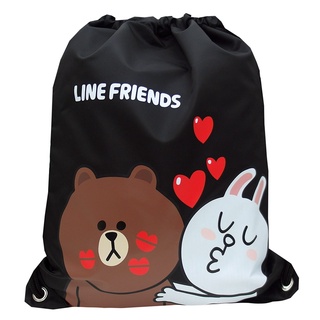 LINE FRIENDS 束口袋/後背袋(黑色)