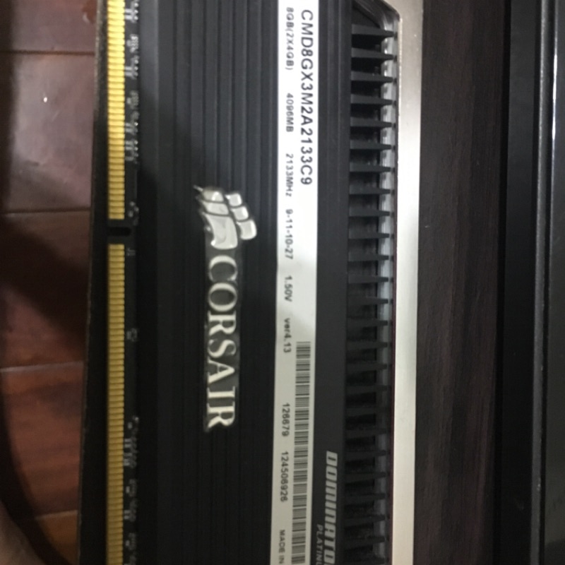 海盜船 Corsair DDR3 2133 4g x2 超頻記憶體