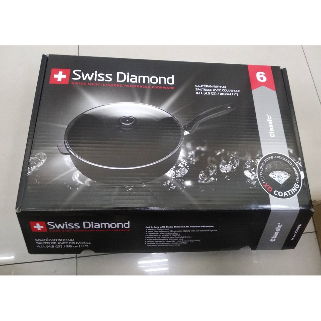 現貨/全聯換購/Swiss diamond/瑞仕鑽石鍋/深煎鍋28cm