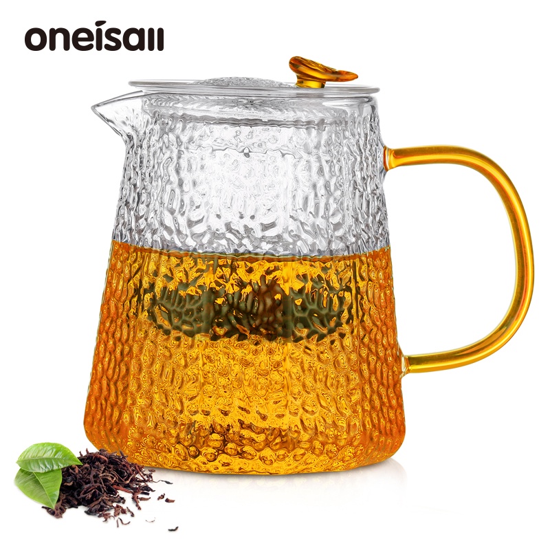 Oneisall玻璃茶壺帶過濾器家用茶壺耐高溫花茶具加厚大容量1000ml