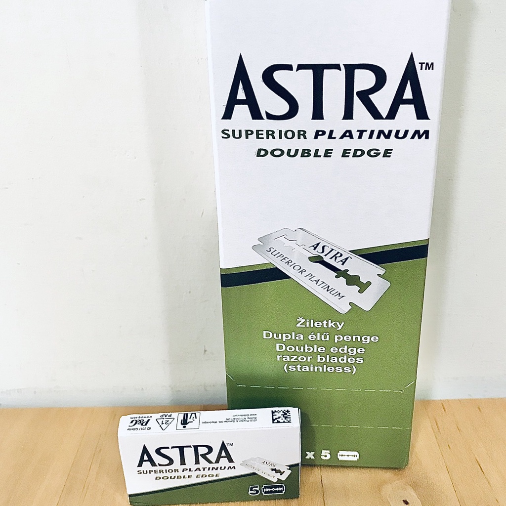 《Astra》俄羅斯極緻白金 雙面刮鬍刀片 5片/盒