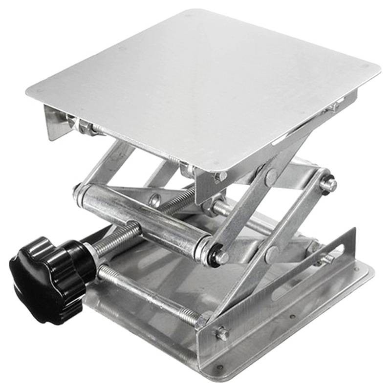 實驗室用手動不銹鋼升降臺200*200mm小型升降平臺 桌子增高工作臺桌子增高架