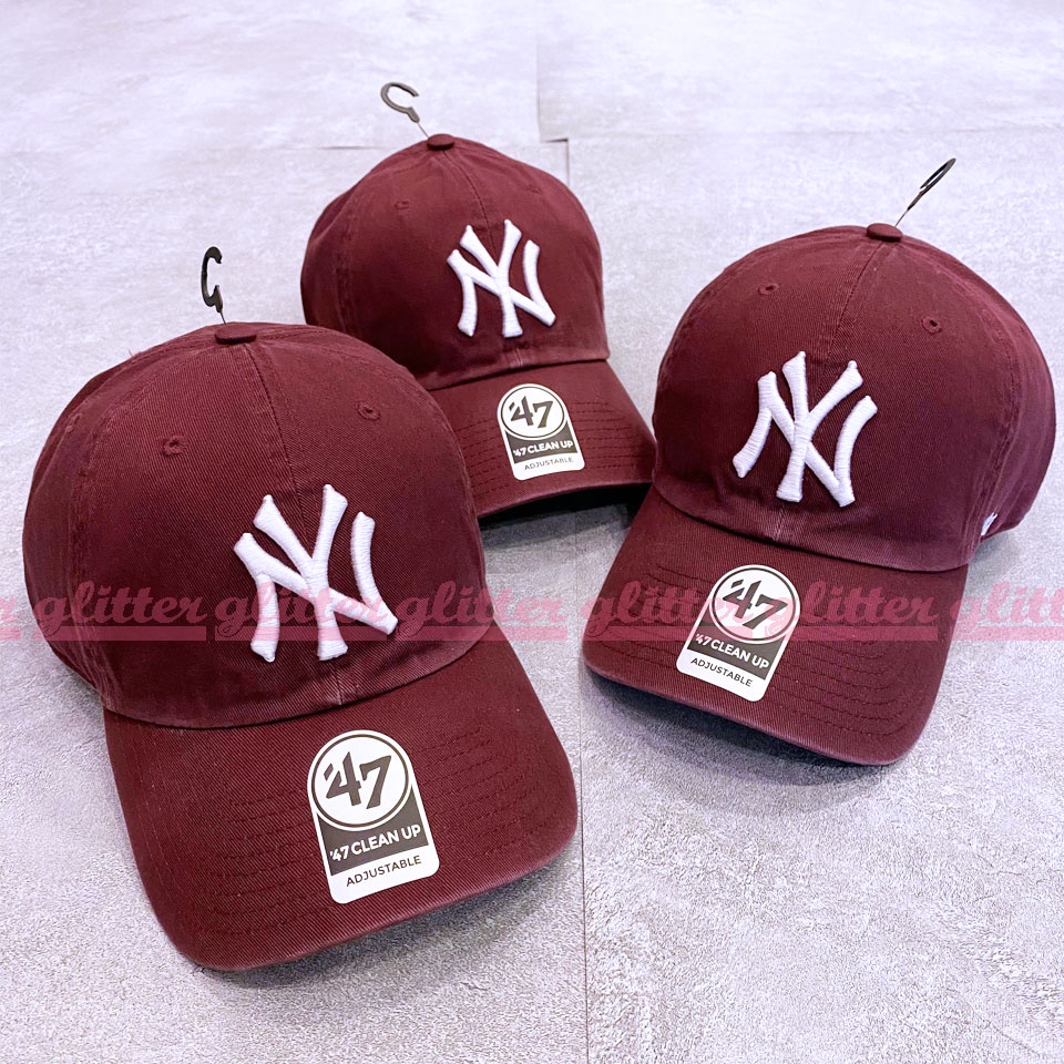 glitter。47Brand MLB New York Yankees NY 紐約 洋基隊 酒紅色 老帽 47