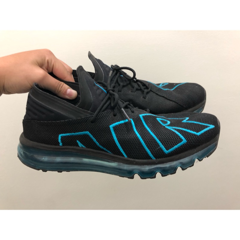 ［二手］極新! NIKE AIR MAX FLAIR 黑藍 氣墊慢跑鞋 大AIR