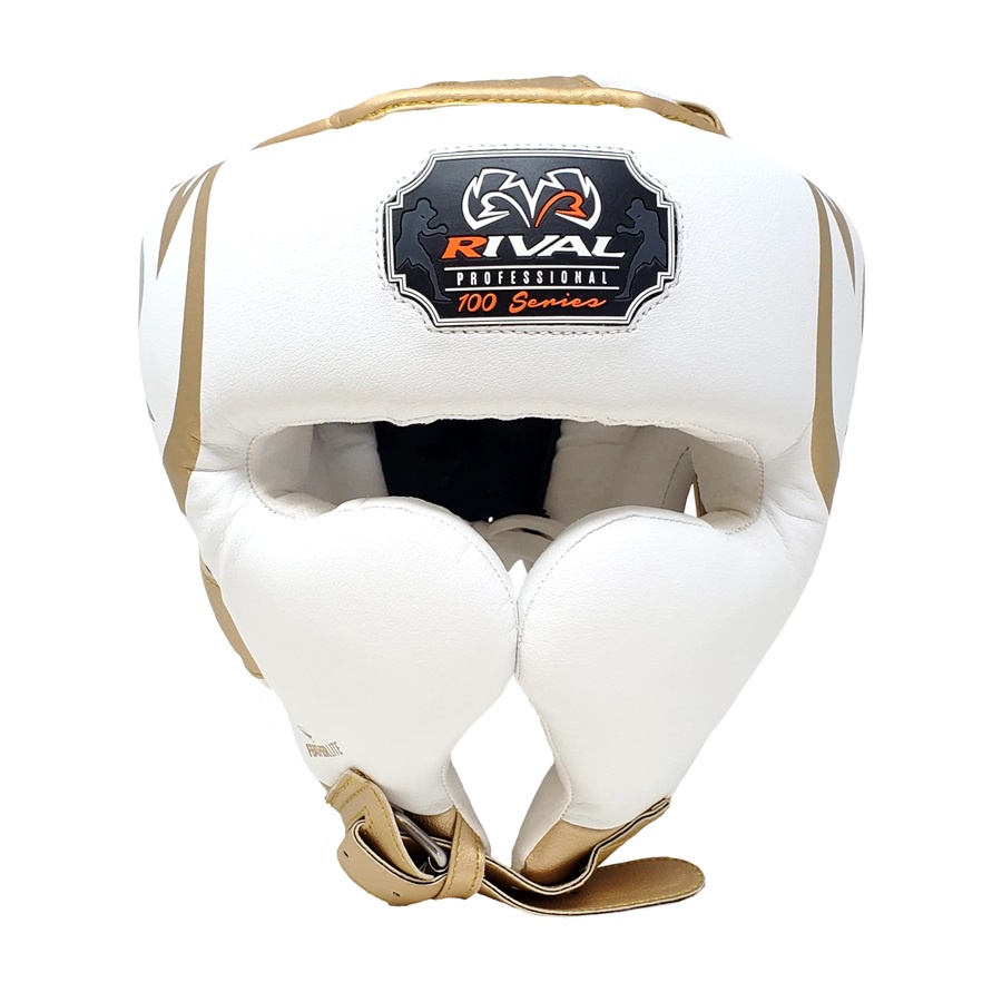 【TMMA】RIVAL RHG100 系列 專業 拳擊 泰拳 全覆式頭盔--白/金-RHG100-White/Gold