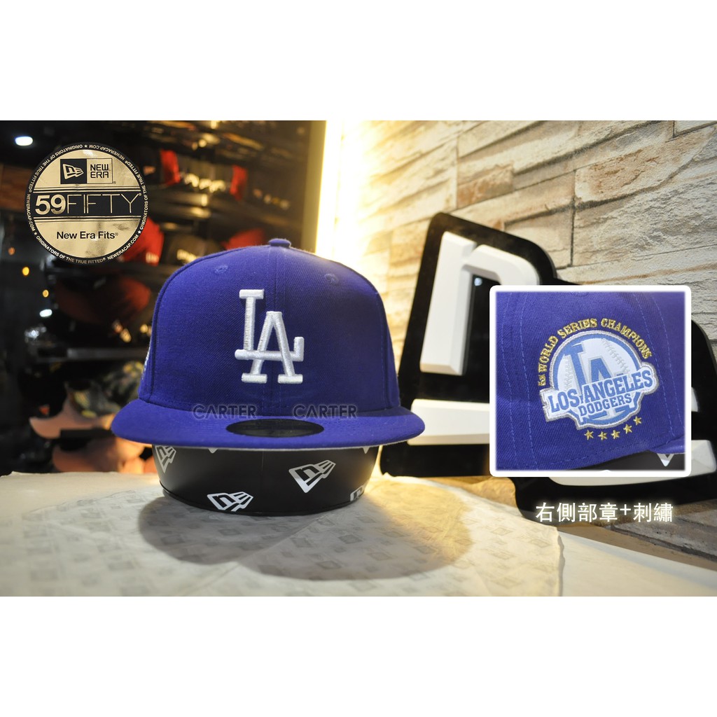 7 1/4 New Era x MLB LA Dodgers 59Fifty 美國職棒洛杉磯道奇世界大賽五冠全封棒球帽