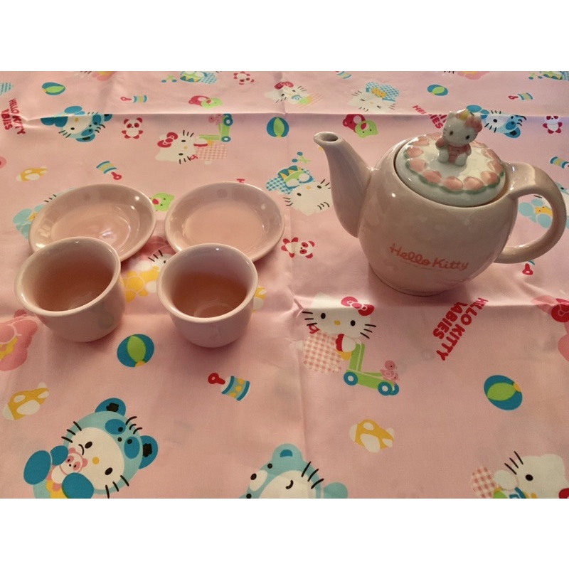 hello kitty 哈囉 凱蒂貓 三麗鷗 sanrio 中華 桃子 茶壺 茶壺組 杯子 茶杯 水杯 下午茶