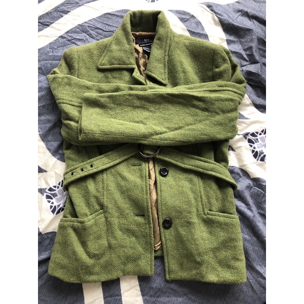 NET綠色大衣外套（含腰帶）
