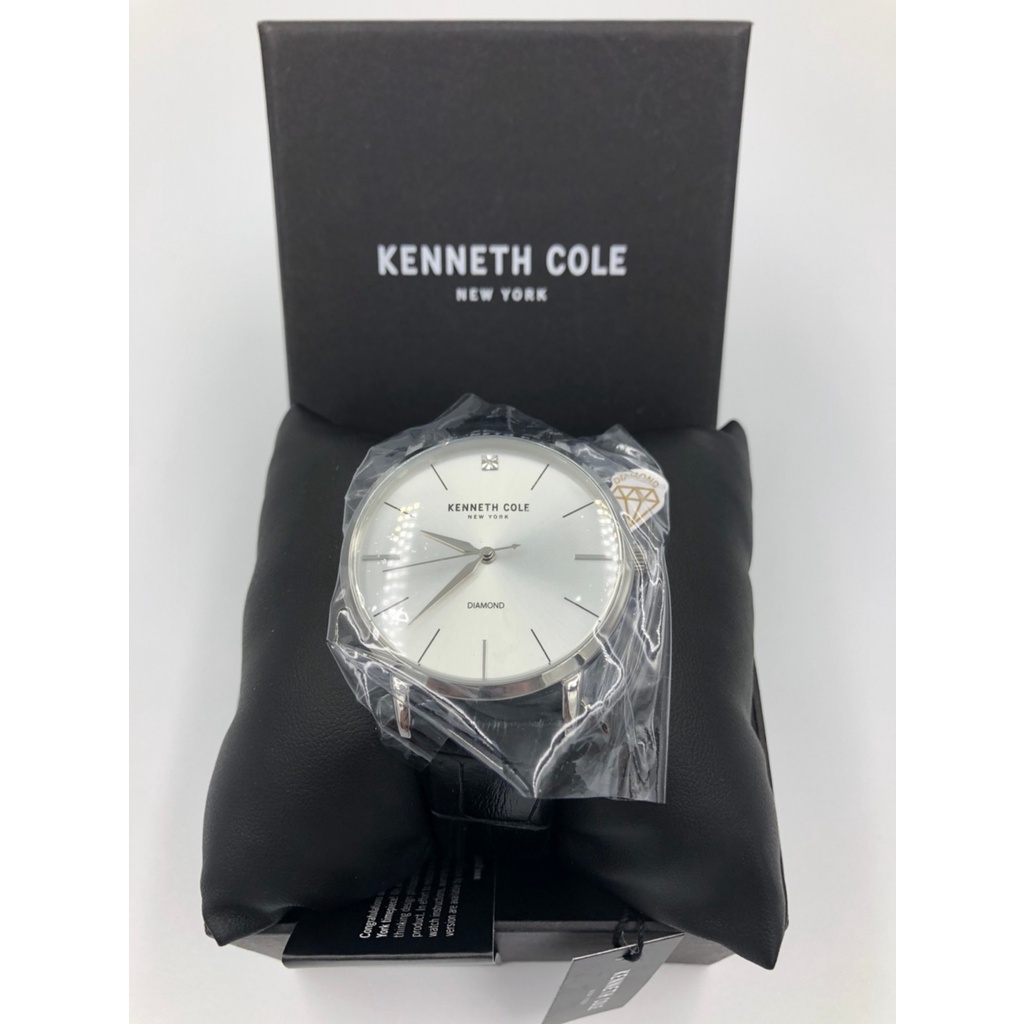 美國帶回 現貨 Kenneth Cole Reaction 男錶 腕錶 質感黑色X錶面白 鑽石 紳士皮質錶