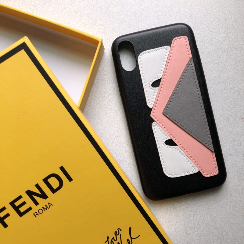 Fendi/ iPhone X手機殼/保護套/保護殼/皮革質感
