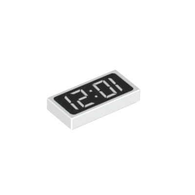 LEGO 樂高 81268 白色 1x2 時鐘印刷 平板 全新品 平滑片Tile Digital Clock 圖案