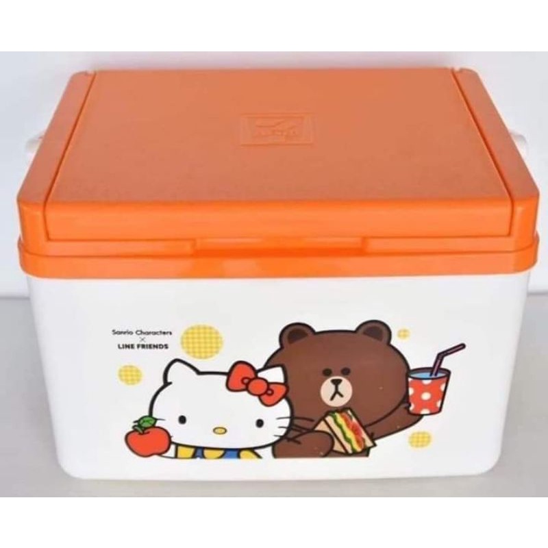 泰國限量 只有一個現貨7-eleven限定 line friends聯名kitty冰箱桌 冰桶 冰箱 露營冰箱