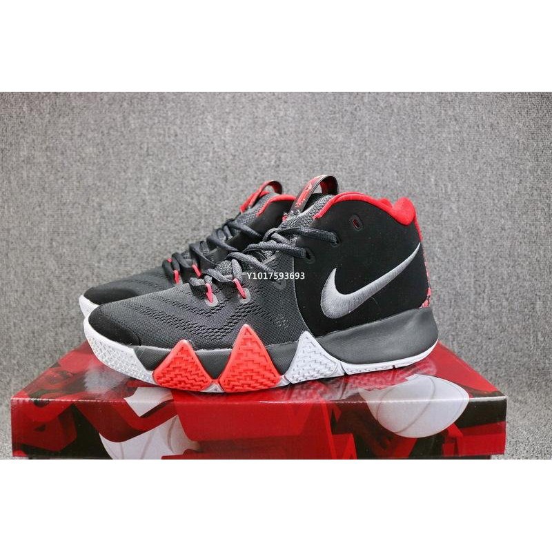 kyrie 4 red black white