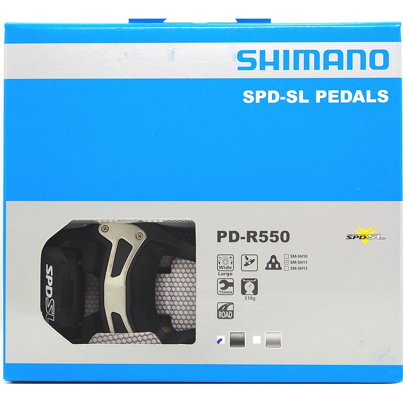 Shimano PD-R550 SPD-SL 公路車複合材質卡踏 踏板附扣片平價超值 黑色 盒裝